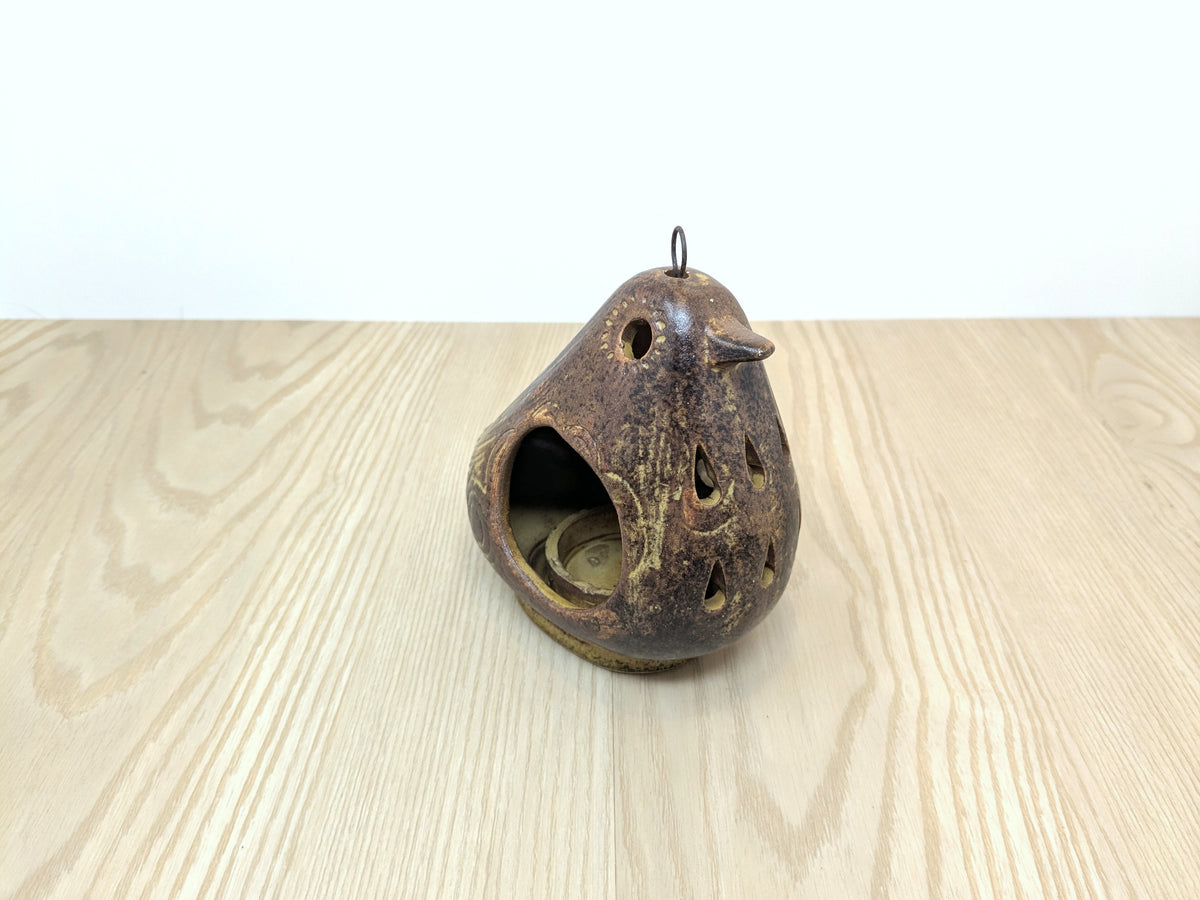 Ceramic Partridge Hanging Luminary | Mid Century Japanese Ceramics