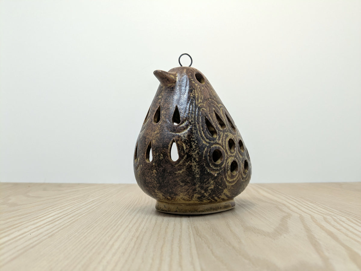 Ceramic Partridge Hanging Luminary | Mid Century Japanese Ceramics