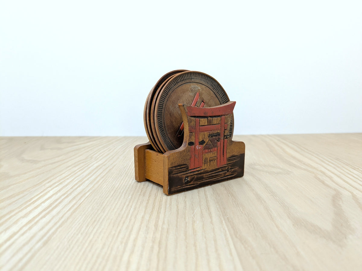 KYOTO / JP - Vintage Japanese Coaster Set | Torri Gates Souvenir