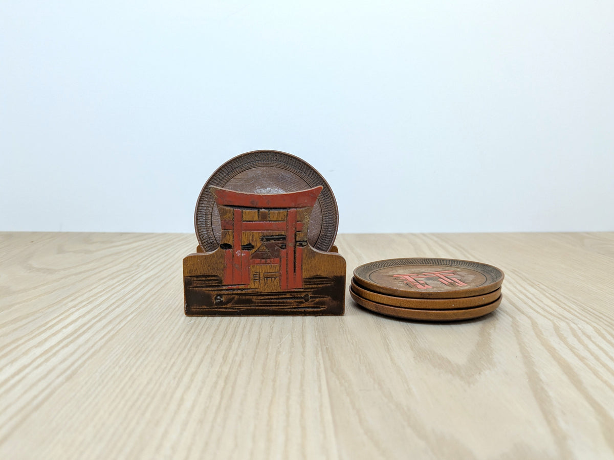 KYOTO / JP - Vintage Japanese Coaster Set | Torri Gates Souvenir
