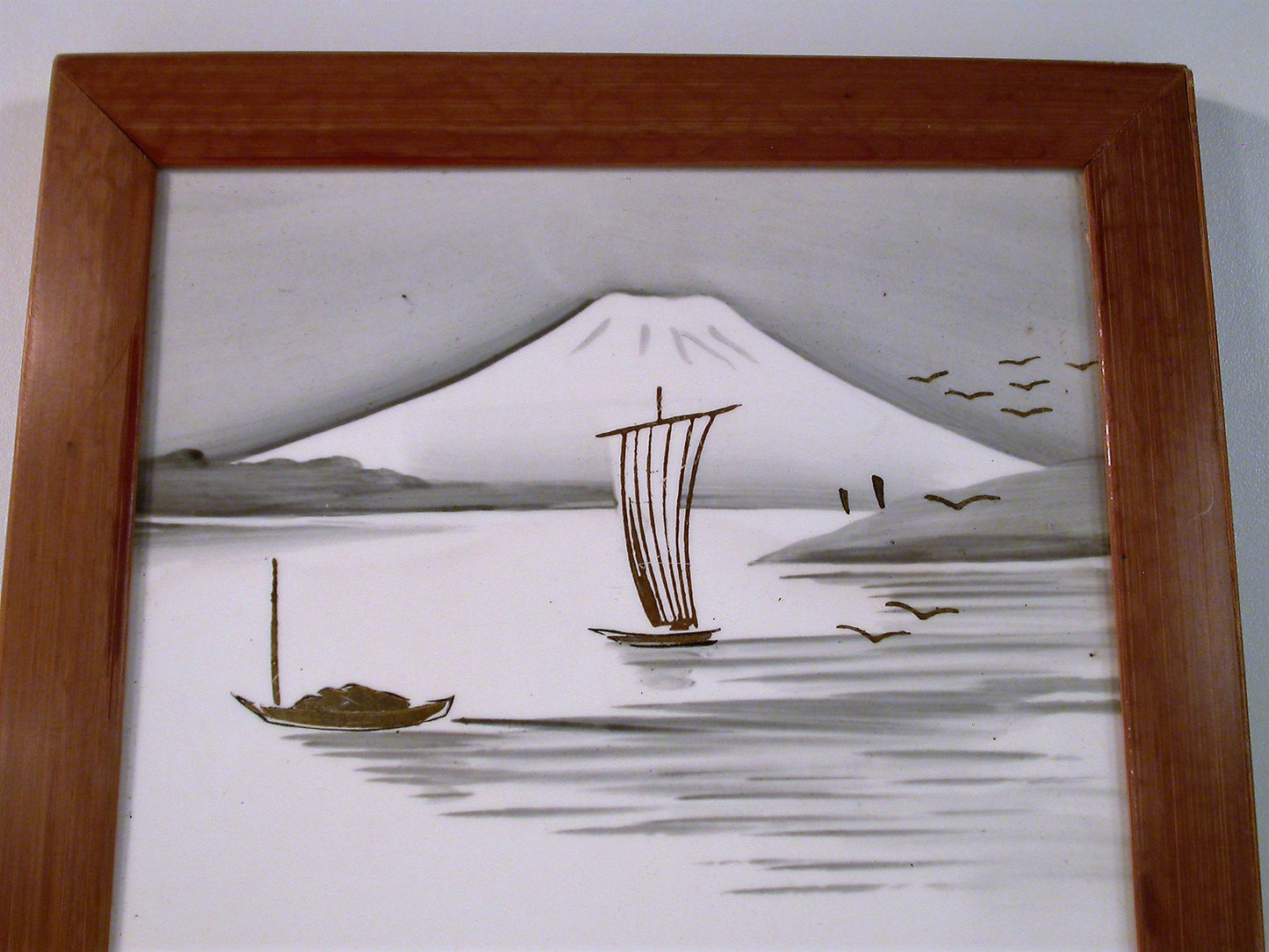 Vintage Japanes Porcelain Tile | Mount Fuji