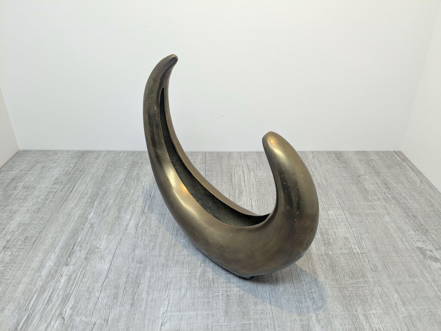 Korean Brass Crecent Moon Planter | Solid Brass MCM planter