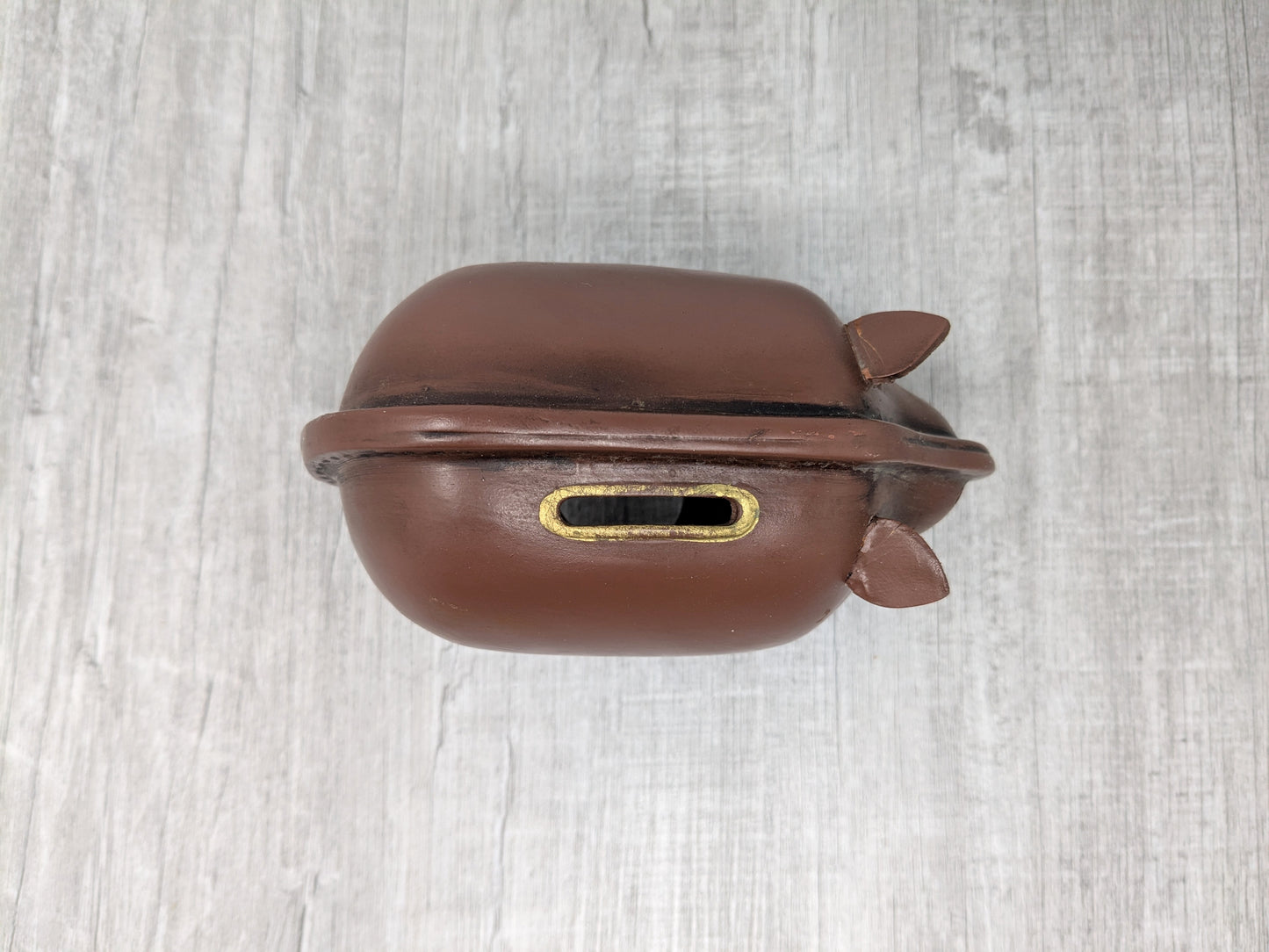 Kounoike Ceramic and Leather Piggy Bank | Mid Century Japanese Design