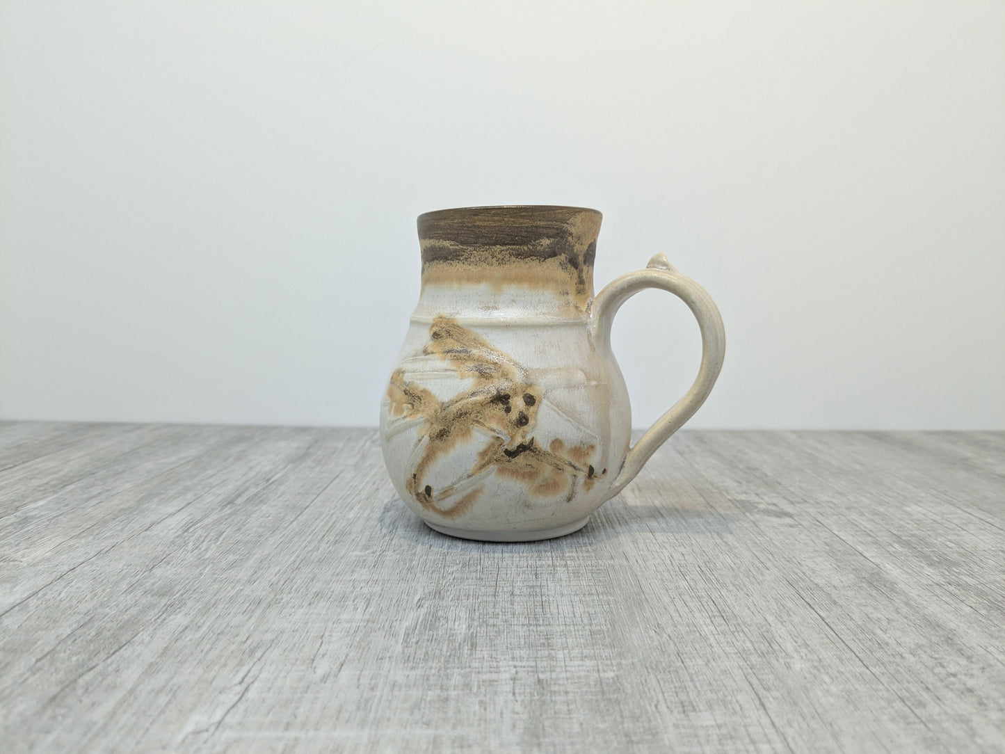 Larry Aguilar Ceramic Mug with Abstract Design | Natural Earthtone Colours