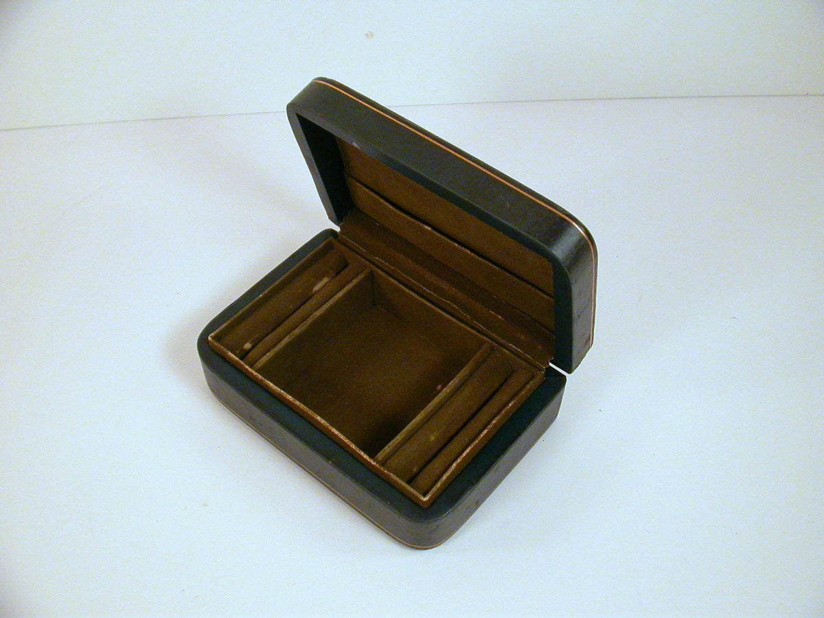 Vintage Jewelry Box, Leather Jewelry Box made for the Hudson's Bay Company, Italian Jewelery Box
