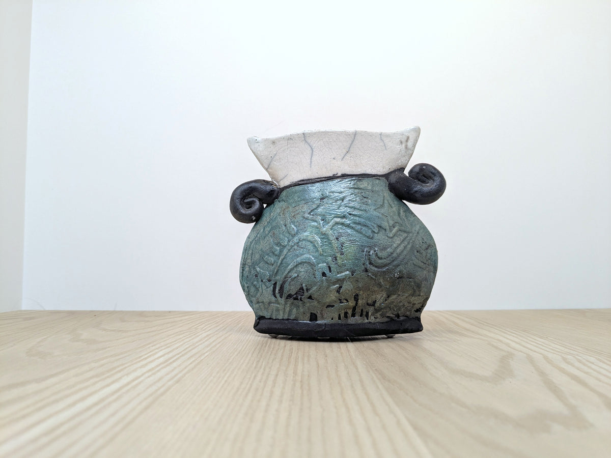 Lee Stead Studio Pottery | Decorative Raku Vase