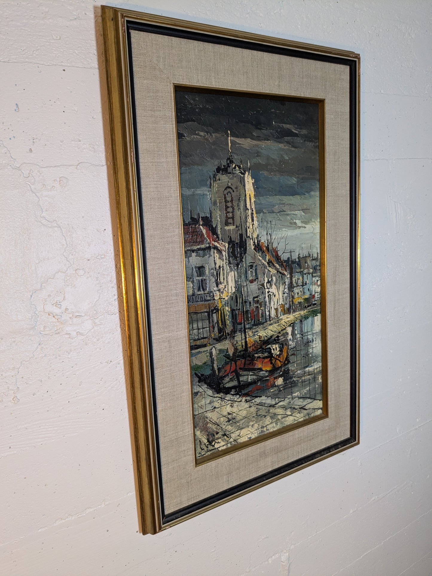 Leon Corbet Belgium | 20th Century European Oil Painting | Canal Scene