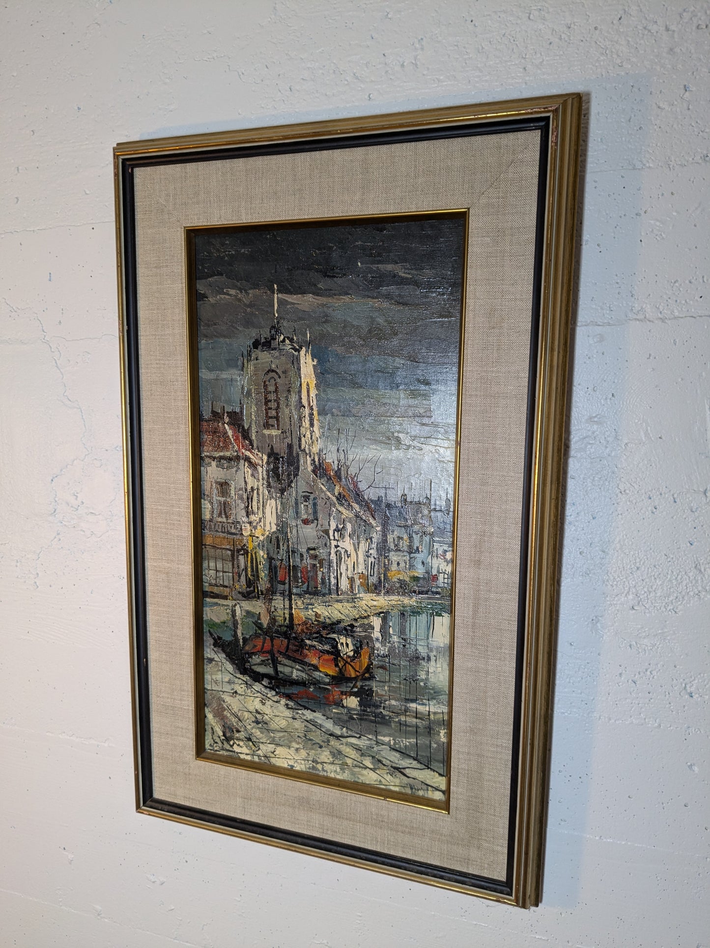 Leon Corbet Belgium | 20th Century European Oil Painting | Canal Scene