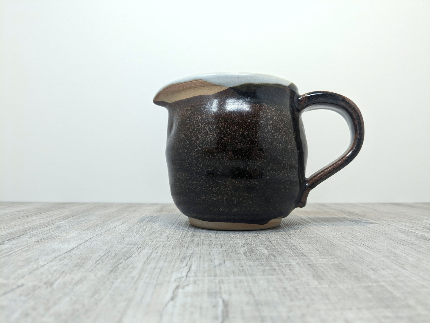 Les Crimp Stoneware Jug | Sturdy Tenmoku Glazed Jug