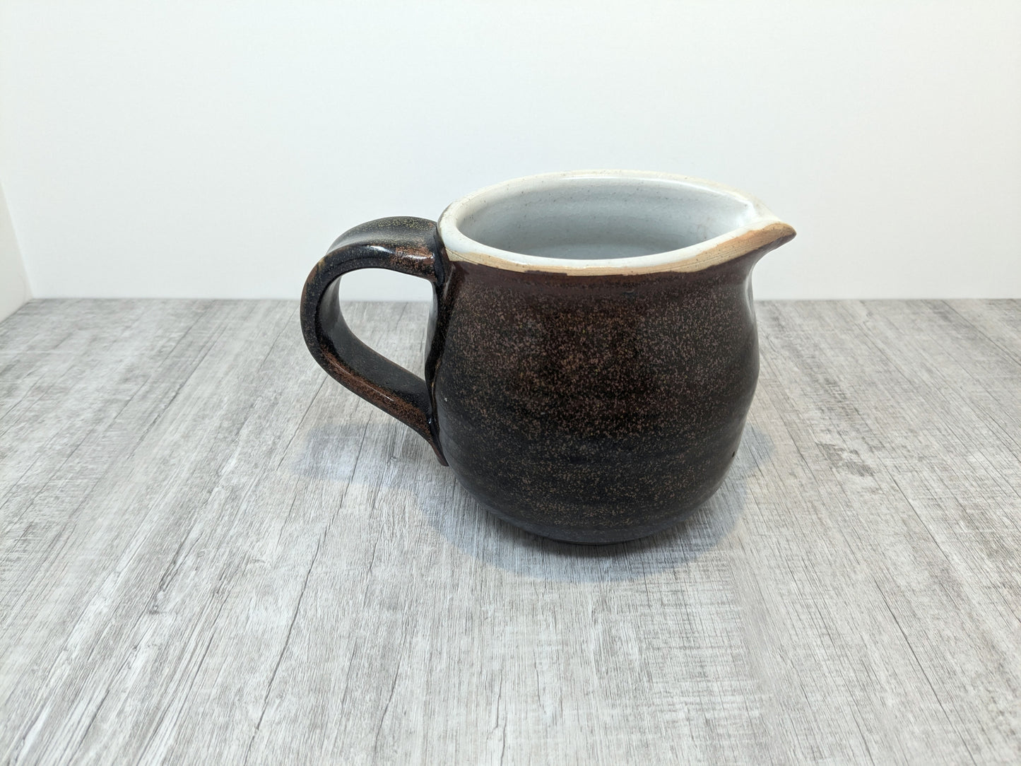 Les Crimp Stoneware Jug | Sturdy Tenmoku Glazed Jug