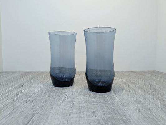 Vintage Libbey Apollo Blue Highball Glasses | Set of 2 Apollo Tumblers circa 1972