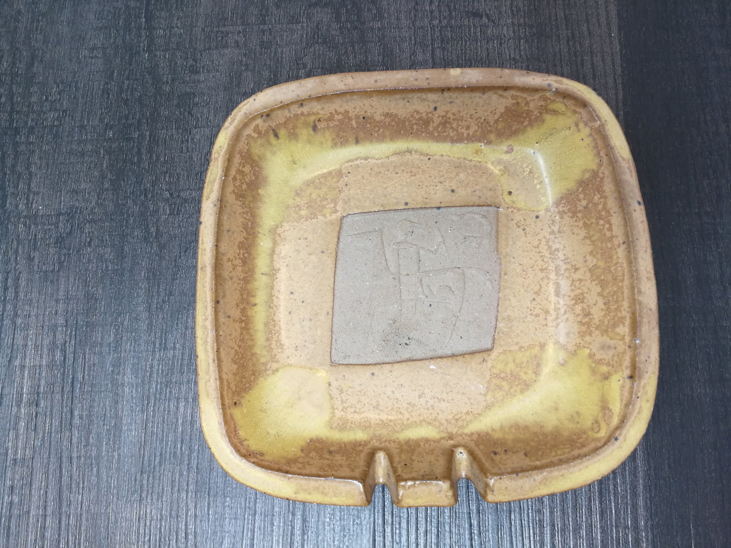 Studio Pottery Ashtray | Ceramic Arts Calgary Mid Century Tray | Luke Lindoe Ashtray with Horseman