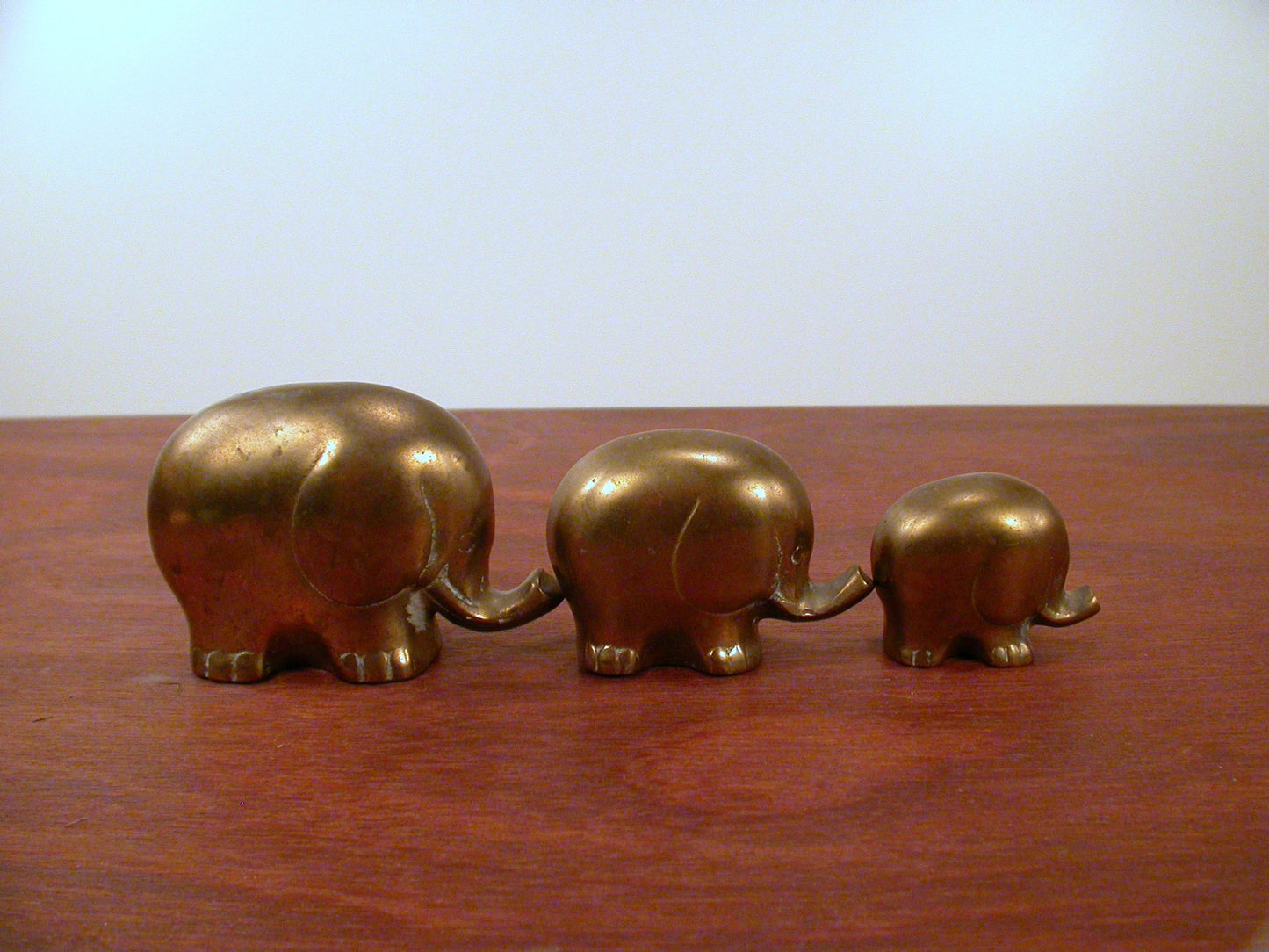 Brass Elephant Herd | 3 Vintage Brass Elephants