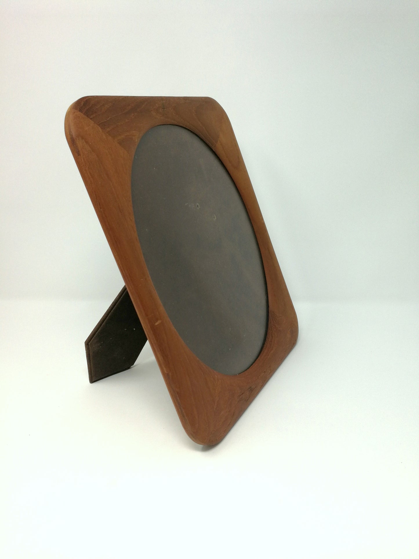 Mid Century Teak Picture Frame | Solid Teak Oval Frame | Vertical or Horizontal Display