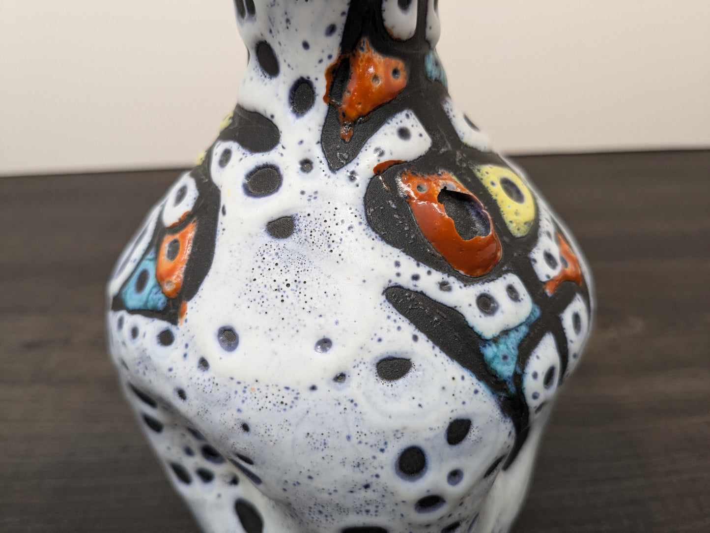 Marius Bessone | Vallauris Fat Lava Abstract Art Vase or Decanter | Vintage French Mid Century Art Pottery Vase 1950s