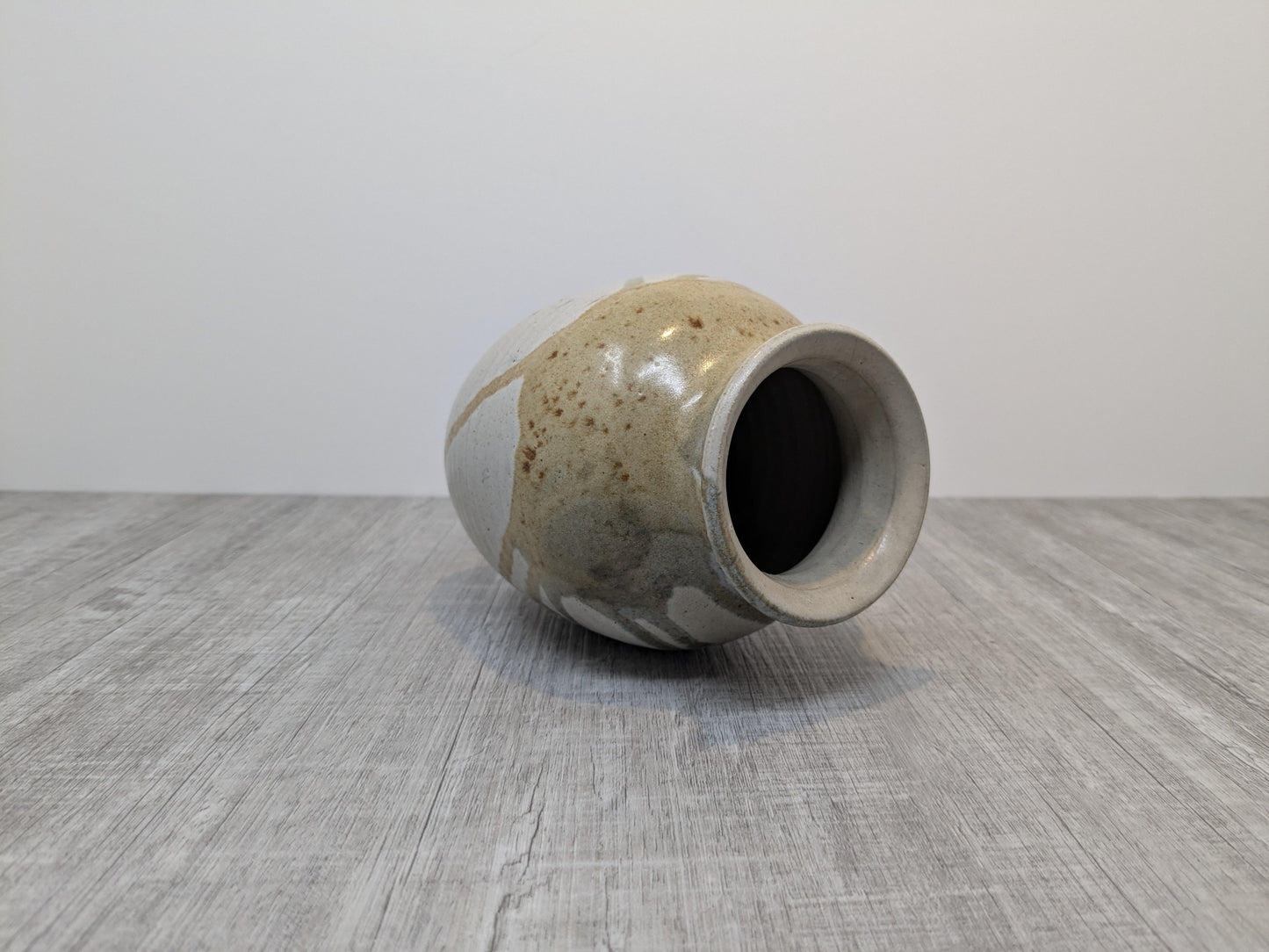 Mary Fox Studio Pottery | Stoneware vase with Abstract Brush Strokes | 1980 Mary Fox Pottery