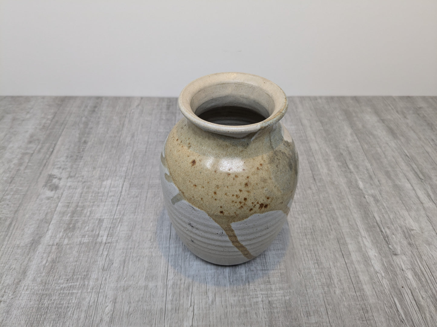 Mary Fox Studio Pottery | Stoneware vase with Abstract Brush Strokes | 1980 Mary Fox Pottery