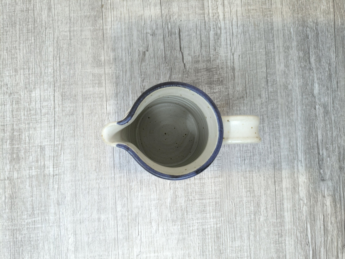 Mary Fox Studio Pottery | Small Ceramic Jug / Creamer with Wild Grass / Bull Rush Brush Strokes | Early 1980's Mary Fox Pottery
