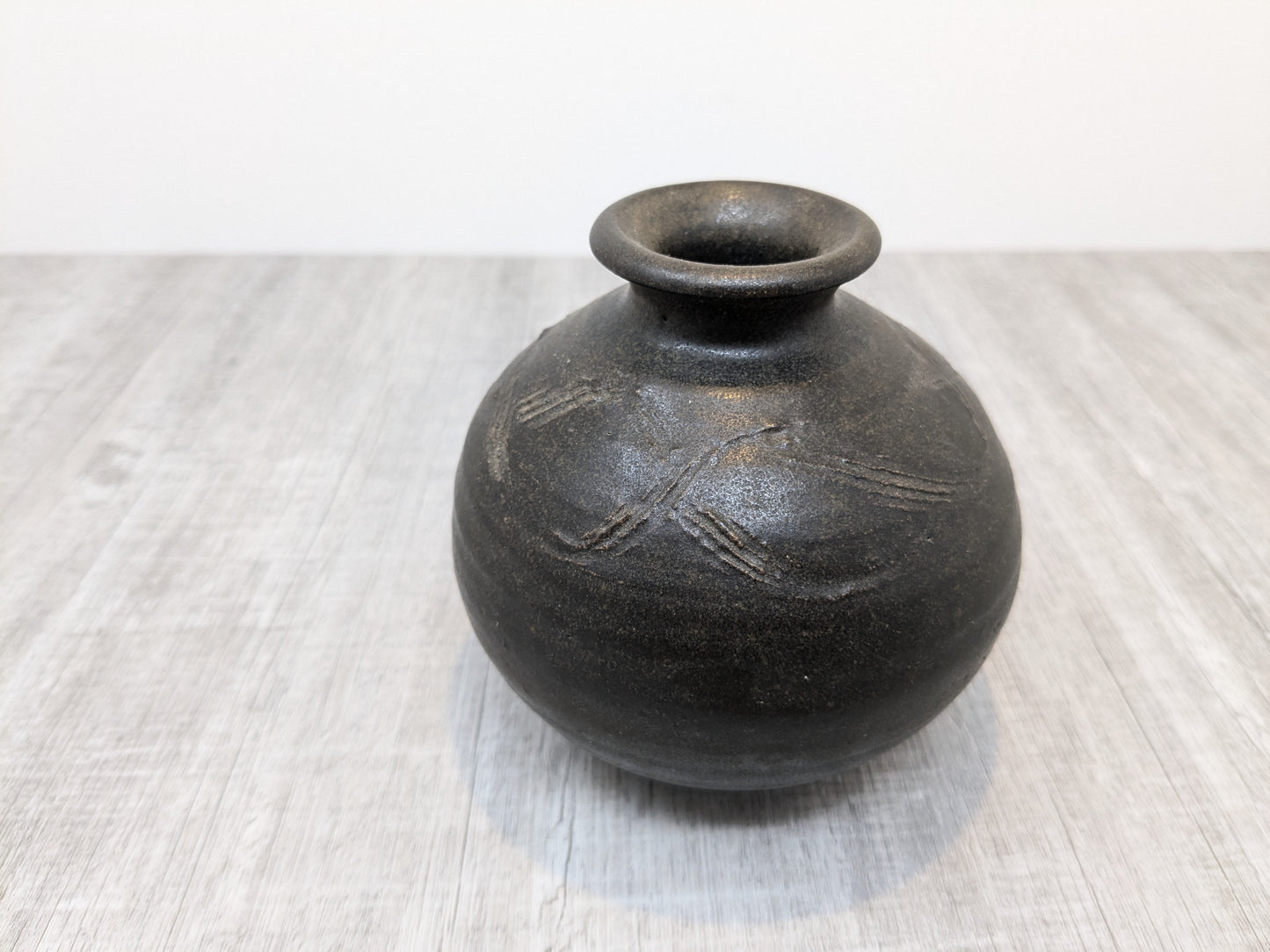 Meg Buckley Pottery | Stoneware Bulb Vase | Slate Glaze | Salt Spring Island Pottery