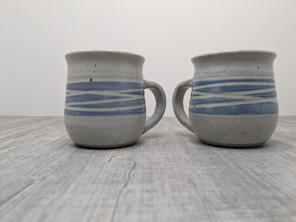 Don & Maureen Ross Durable Stoneware Pottery Mugs | Pair of Vintage Modernist Open Stock Dinnerware | Ross Handcrafts Inc. Beamsville Ont.