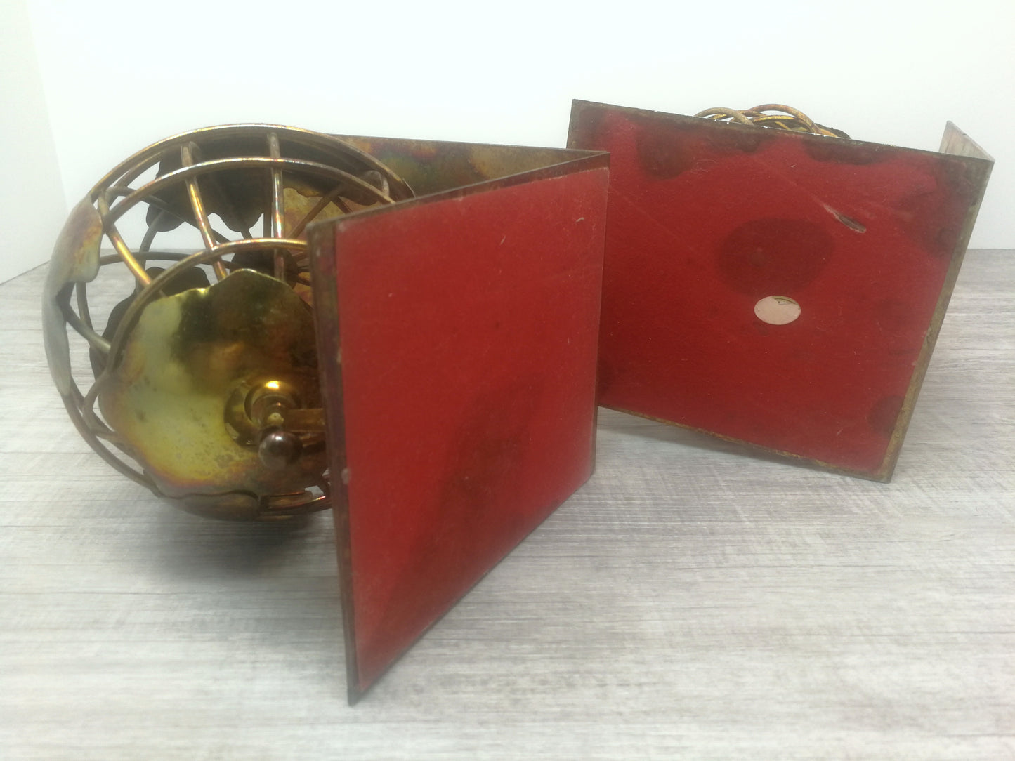 Metal Globe Brutalist Bookends | Spinning Globe Bookends | Mid Century Torch Art Bookends