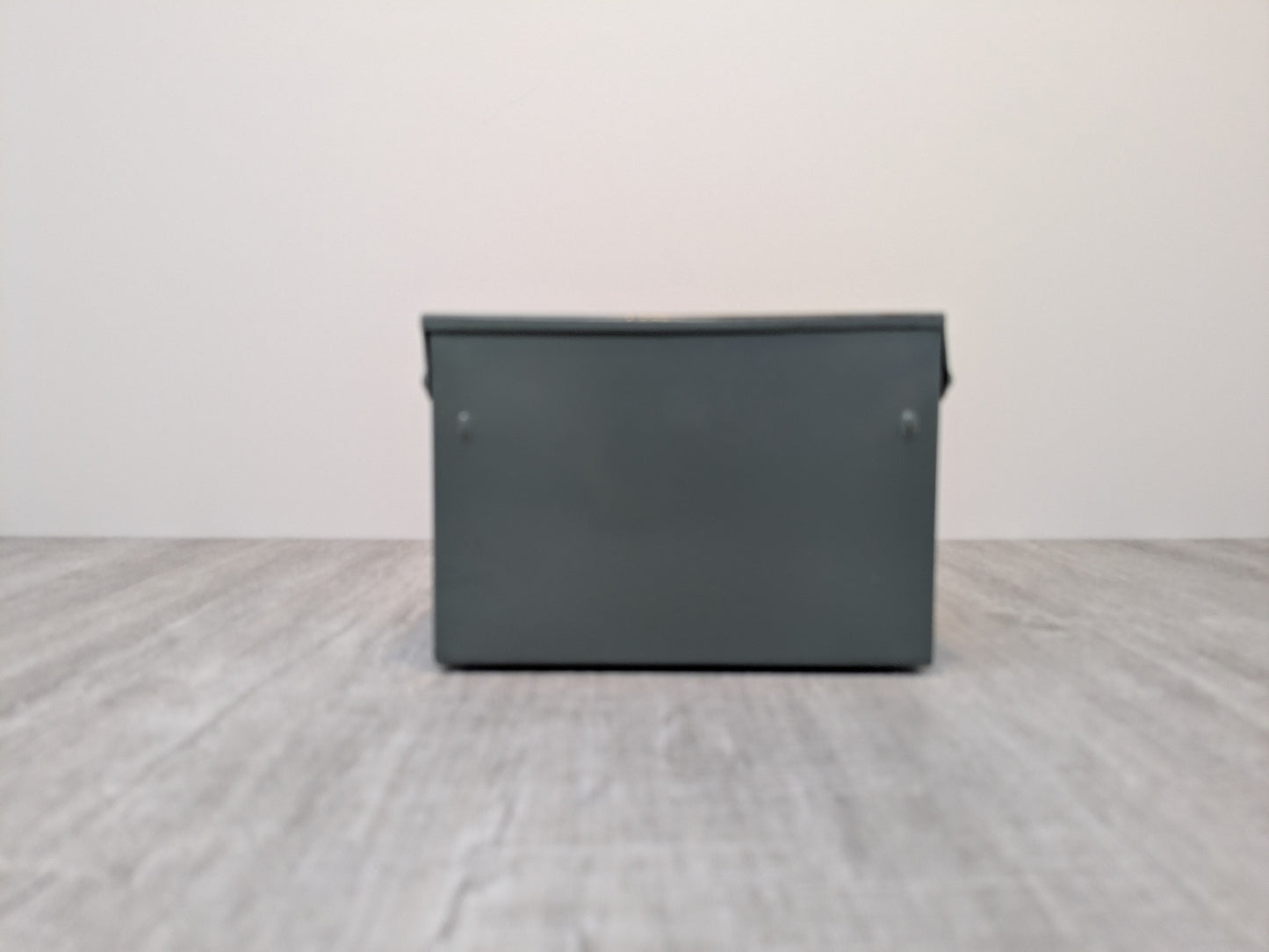 Gray Powder Coated Metal Index Box | Vintage Office Storage