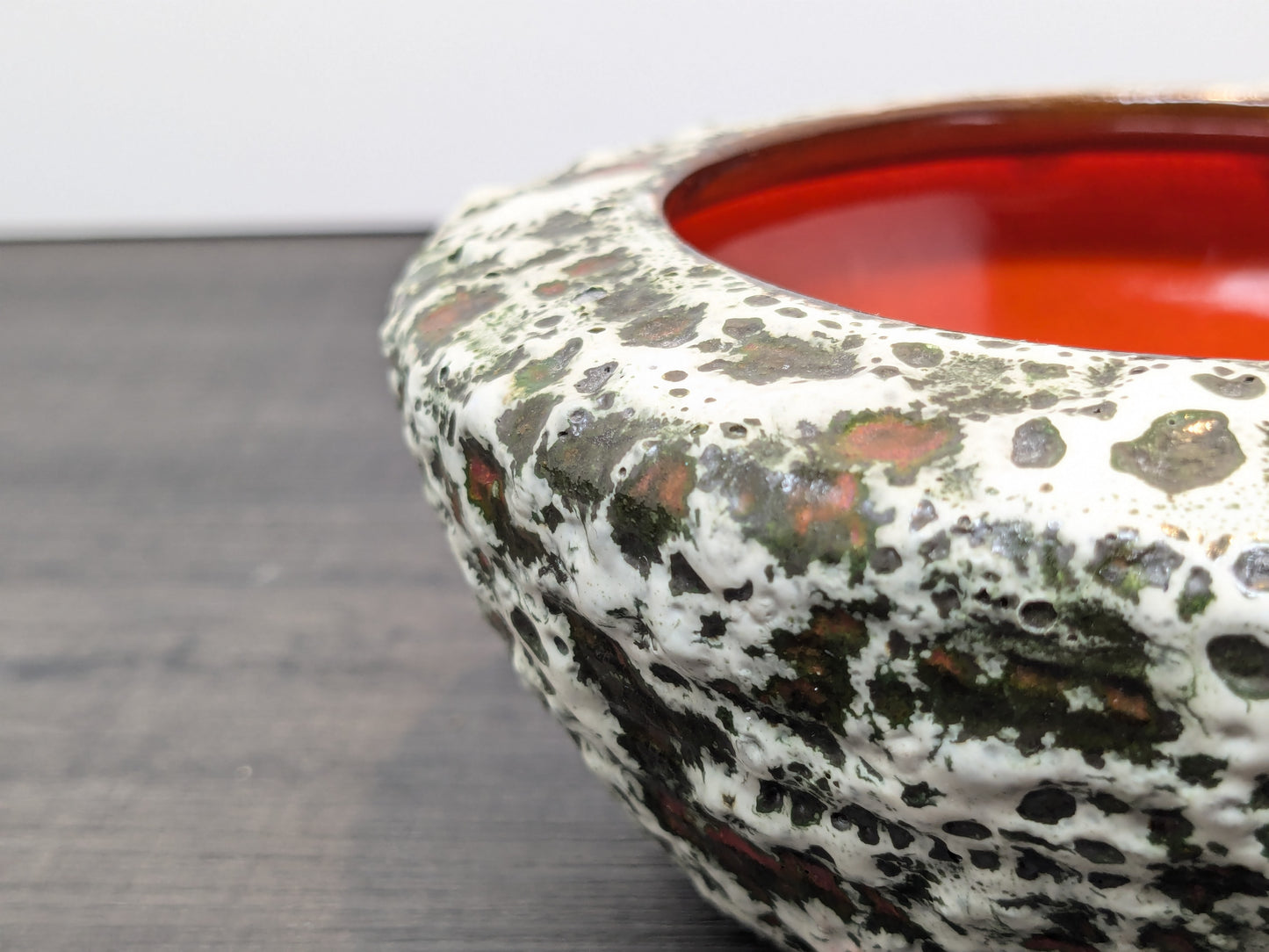 Fat Lava Art Pottery Bowl | Volcanic Textured Finish| Mid Century Art Pottery Vase