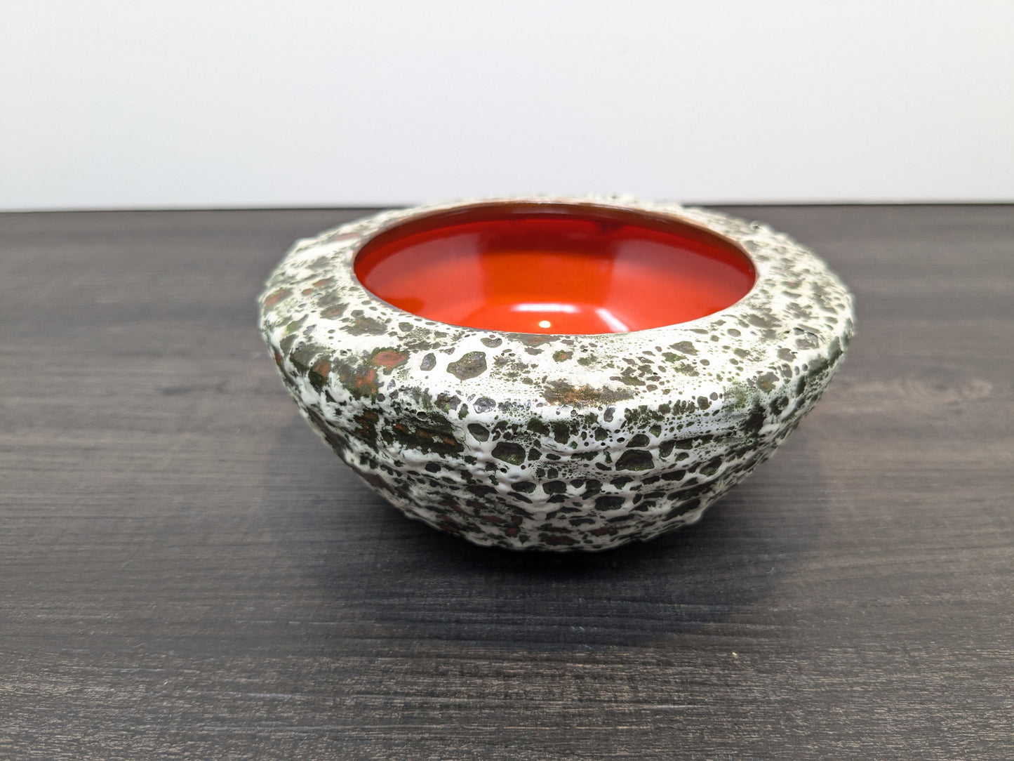 Fat Lava Art Pottery Bowl | Volcanic Textured Finish| Mid Century Art Pottery Vase