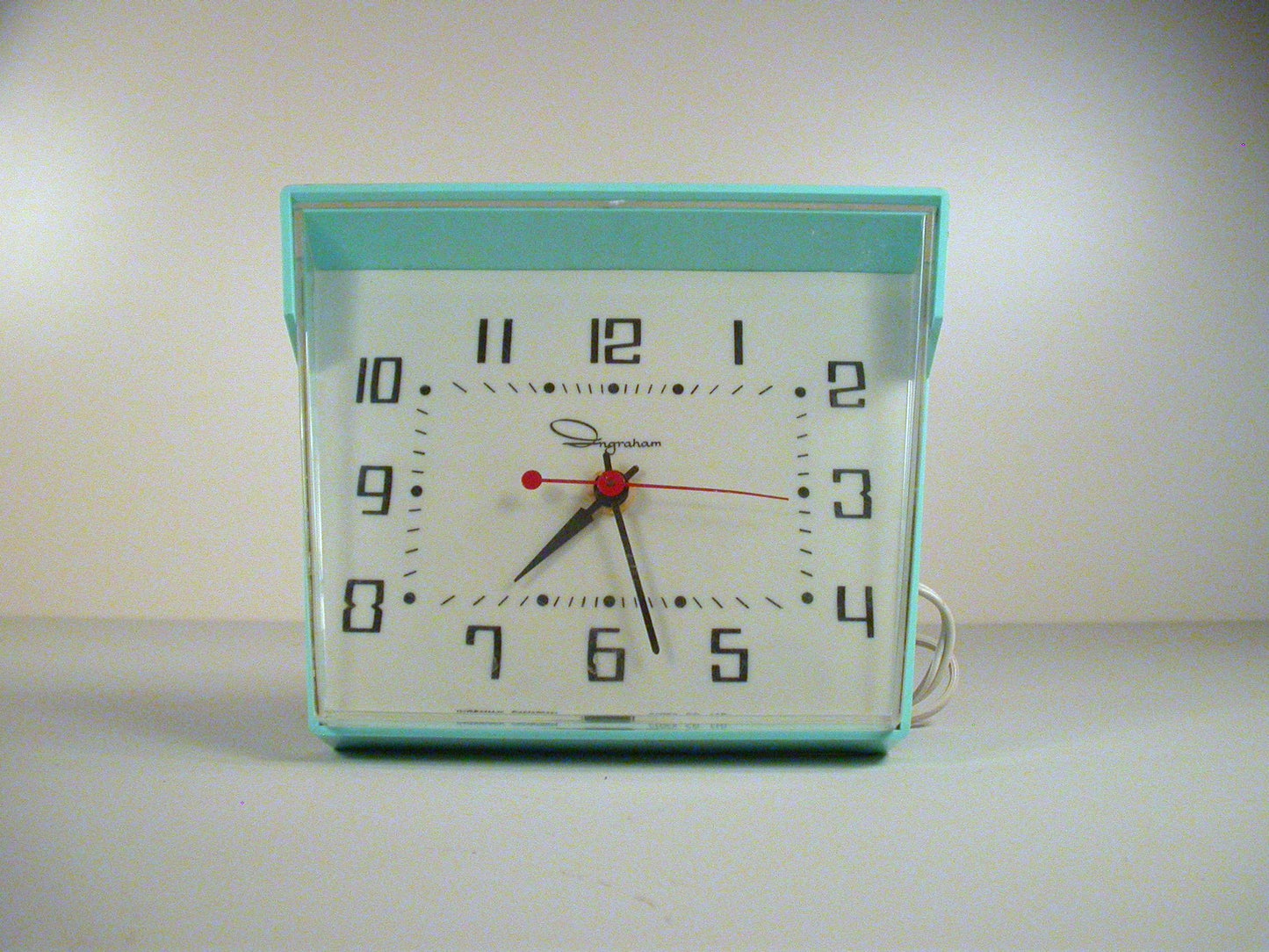 Mid Mod Electric Clock | Ingraham Blue Kitchen Clock