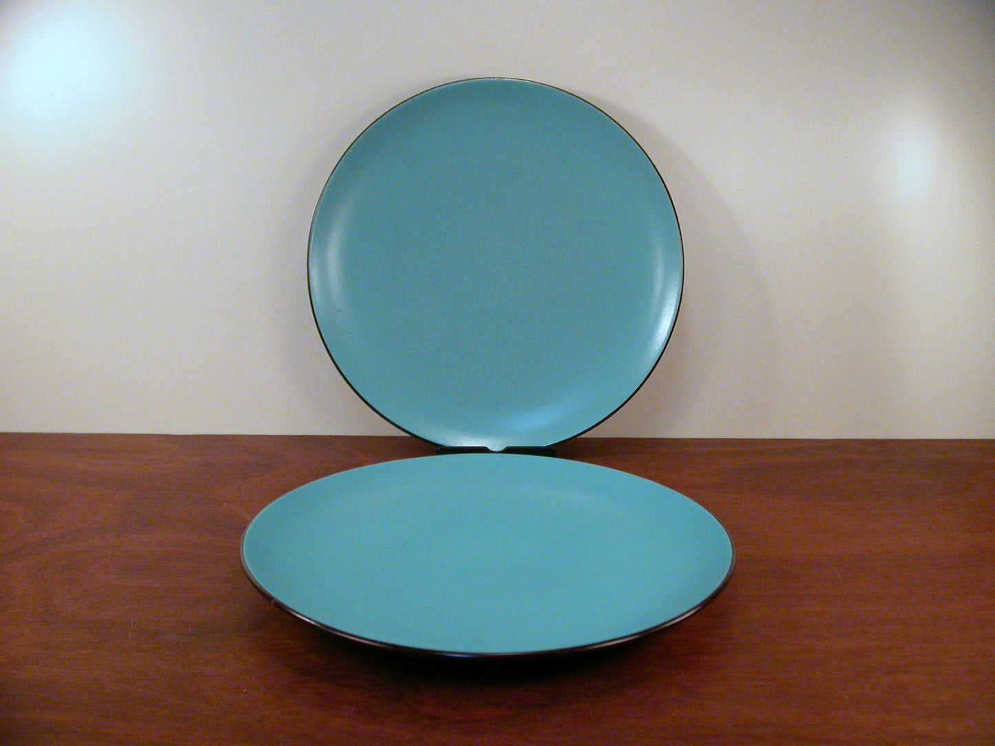2 Mikasa Bristol Blue 12" Plates, Mikasa Terra Stone Mid-Century Plates
