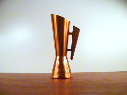 Copper Pitcher Vase " Mid Century Copper Modernist Vase | Scandinavian Copper Vase