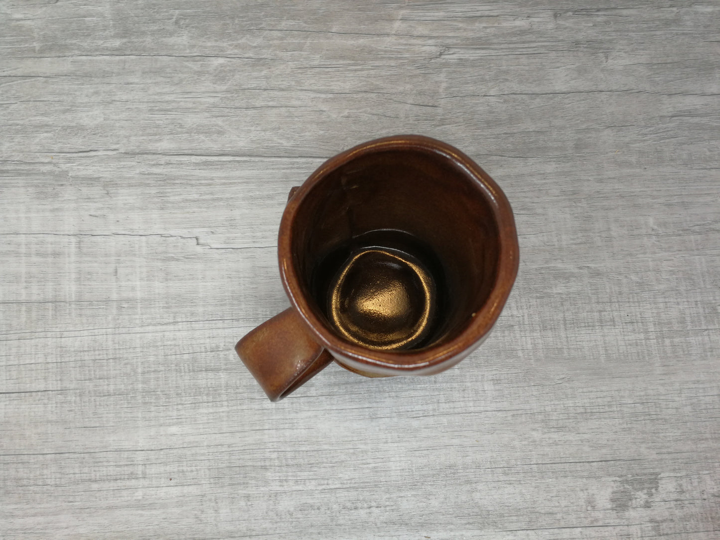 Studio Pottery Mug | Hand Throw Art Pottery Mug | Brown Glaze with Natural Clay Highlights