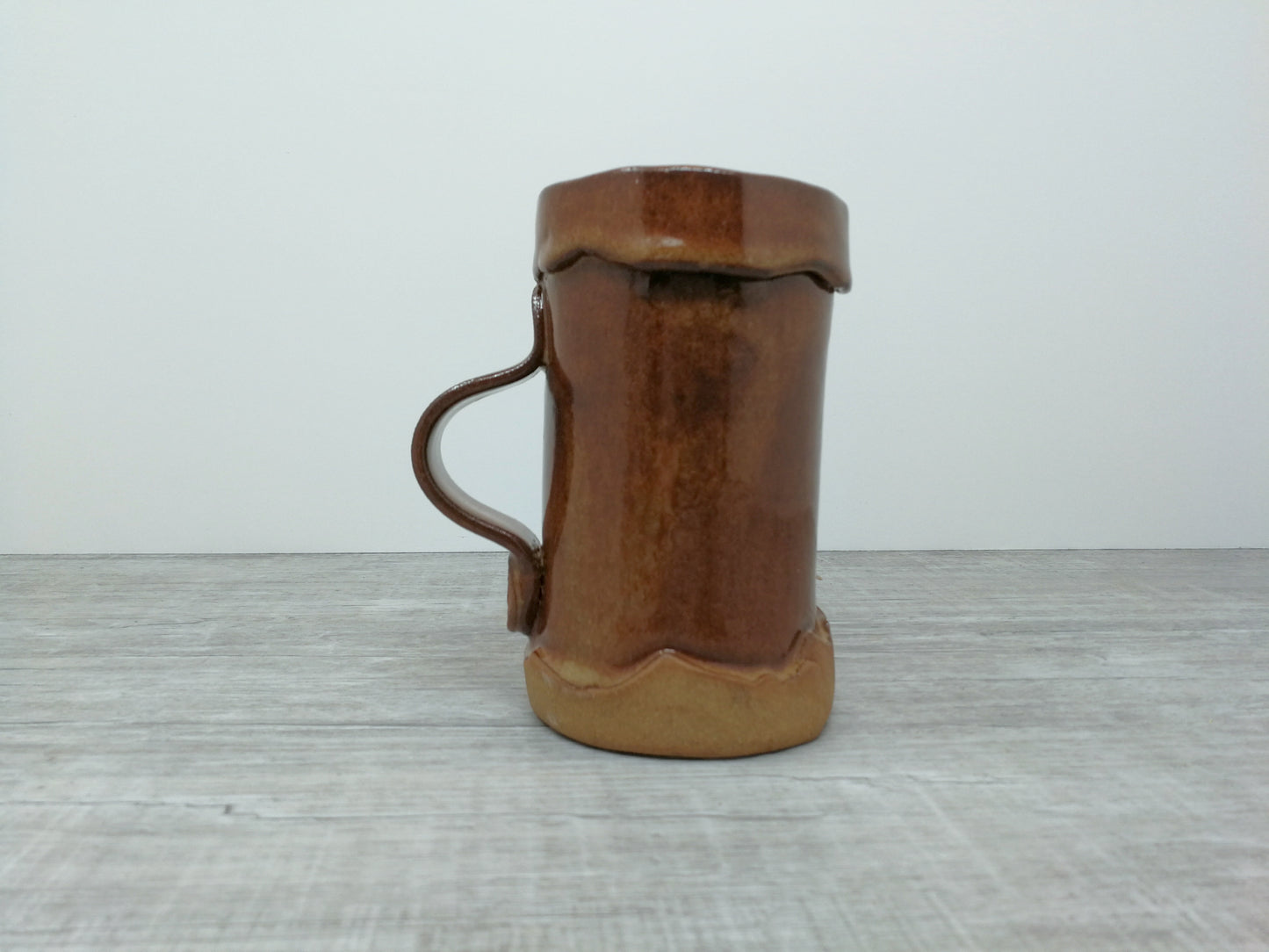 Studio Pottery Mug | Hand Throw Art Pottery Mug | Brown Glaze with Natural Clay Highlights