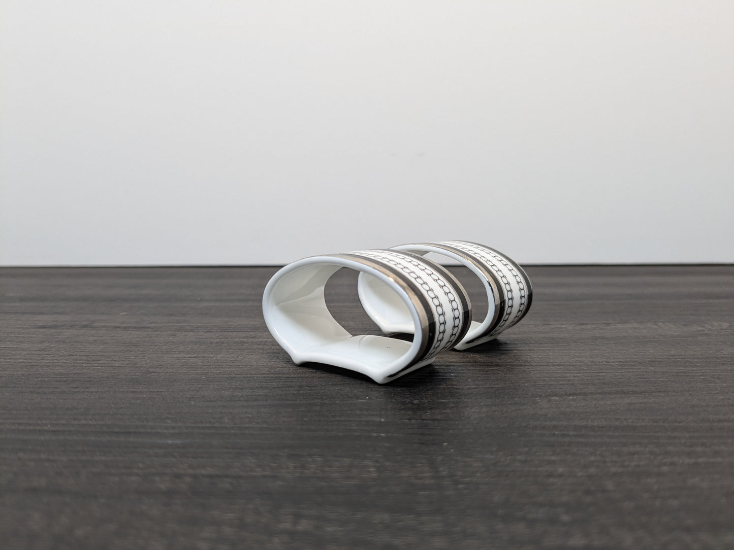 Pair of Royal Doulton Sarabande Napkin Rings | Discontinued Pattern | Neo Deco