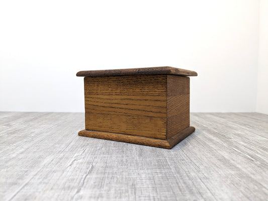 Vintage Oak Wood Box | Removable Lid | Felt Interior | Keepsake Box