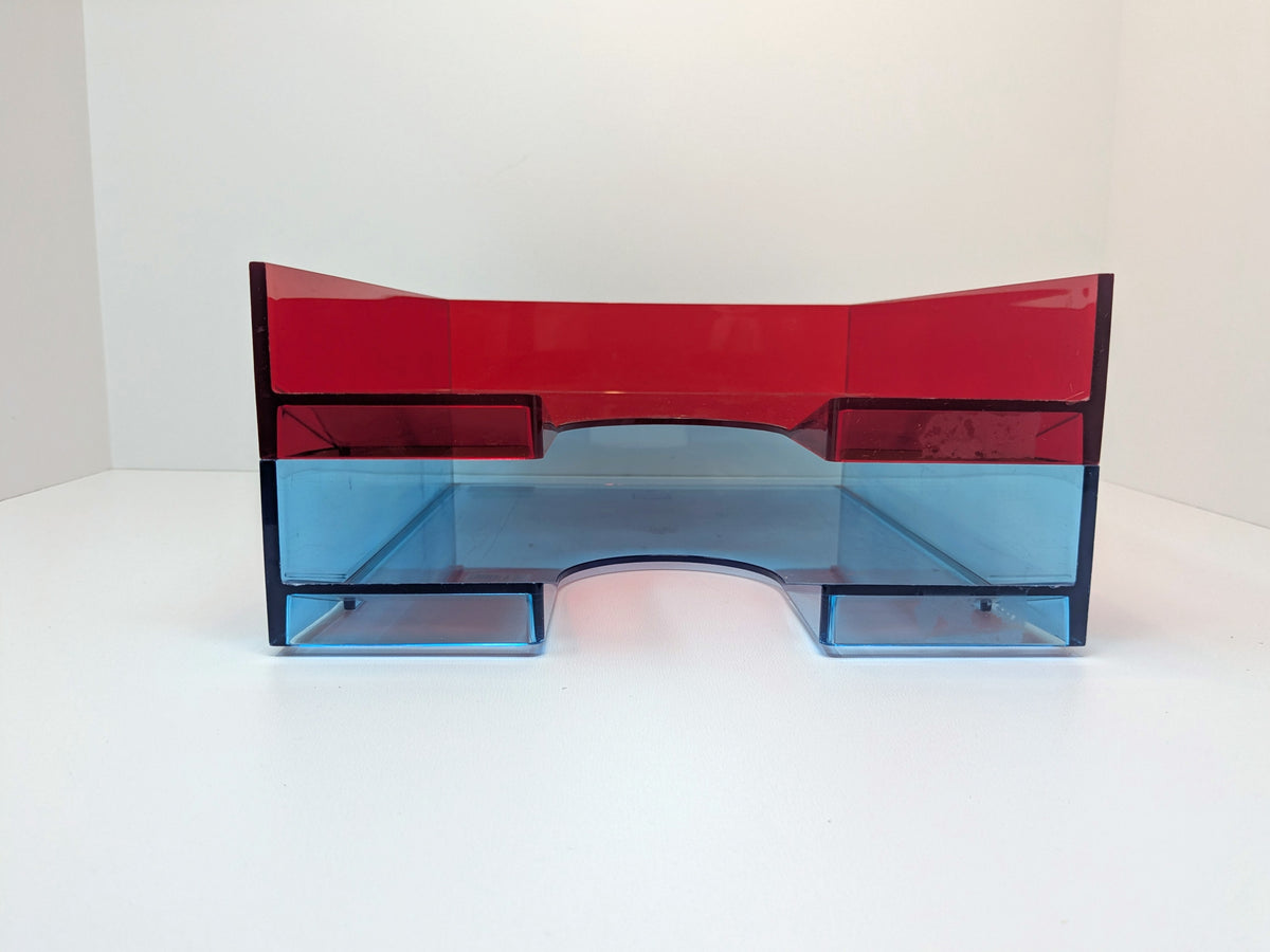 Palaset Neon Acrylic Document Trays | 1980's Office Supply