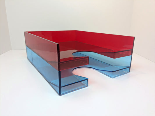 Palaset Neon Acrylic Document Trays | 1980's Office Supply