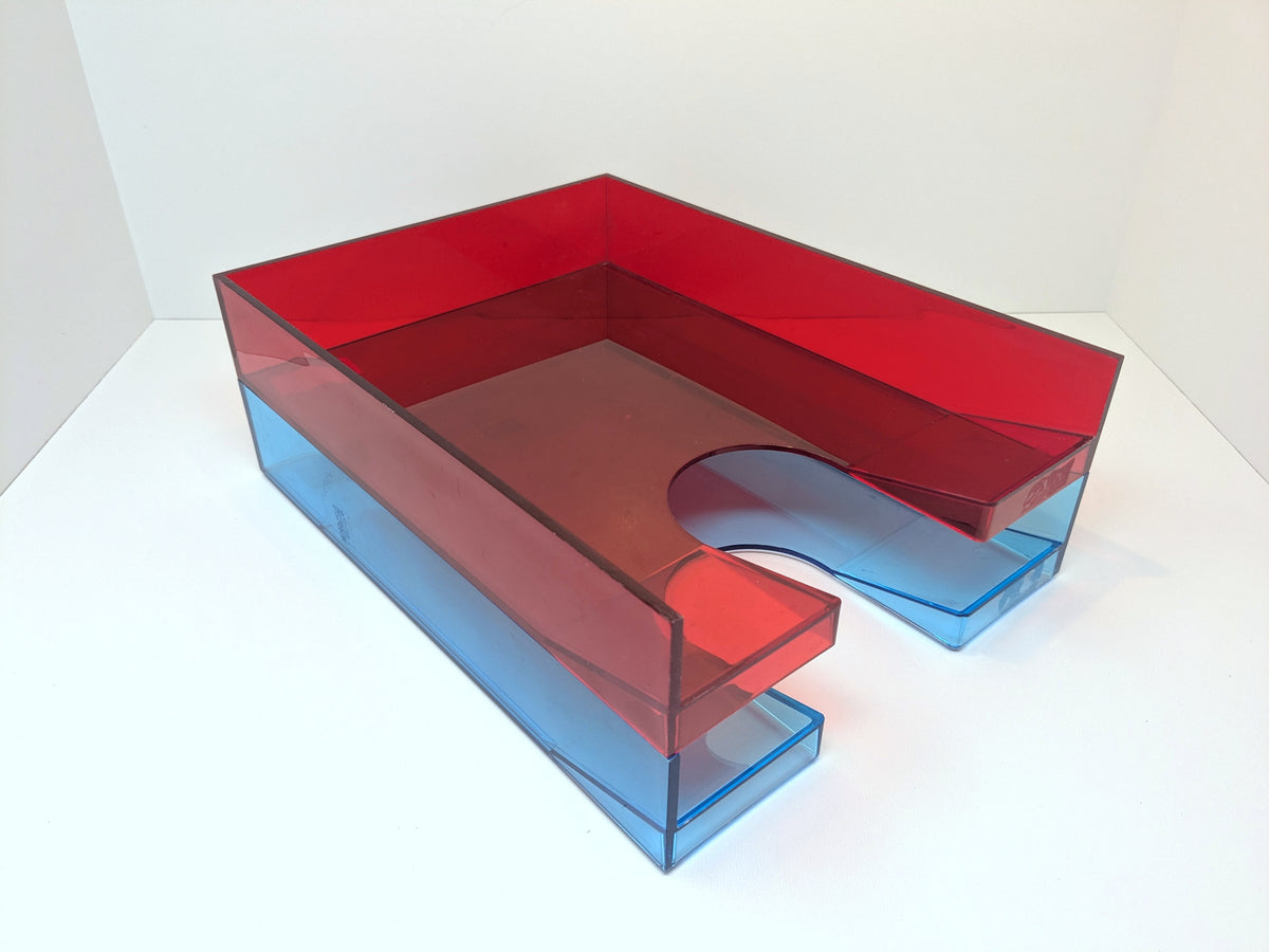 Palaset Neon Acrylic Document Trays | 1980's Office Supply