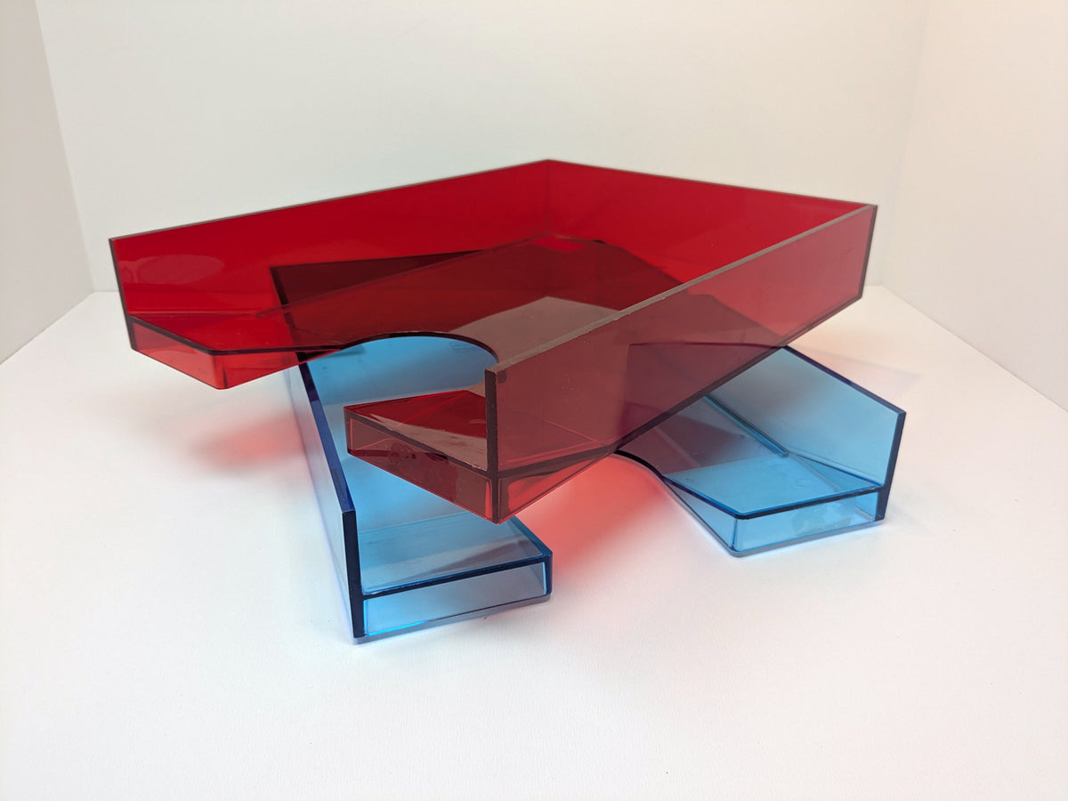 Palaset Neon Acrylic Document Trays | 1980's Office Supply