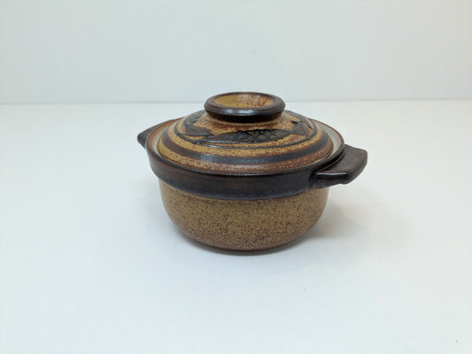 Vintage Otagiri Stoneware Casserole with Koi Fish Design