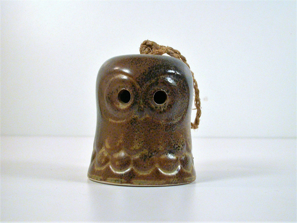 Vintage Owl Chime | Pottery Wind Chime | Mid Century Pottery Owl Bell