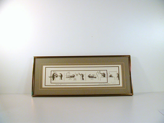Vintage Pacolito Berge "Dental Art" 1980's Limited Edition Serigraph Print, Framed and Matted Original Serigraph Print