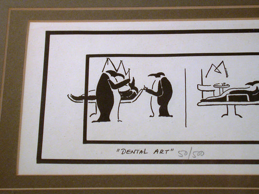 Vintage Pacolito Berge "Dental Art" 1980's Limited Edition Serigraph Print, Framed and Matted Original Serigraph Print