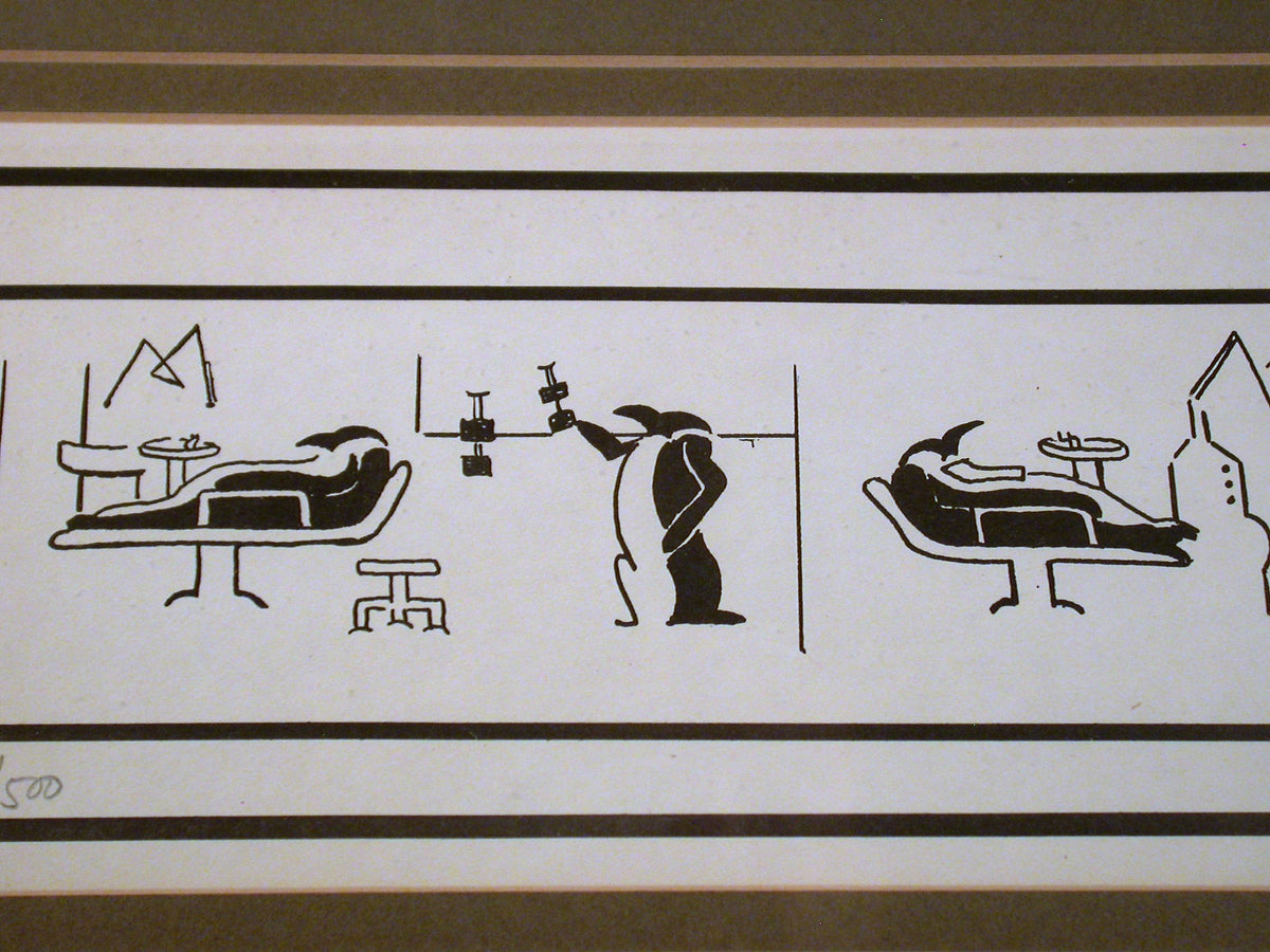 Vintage Pacolito Berge "Dental Art" 1980's Limited Edition Serigraph Print, Framed and Matted Original Serigraph Print