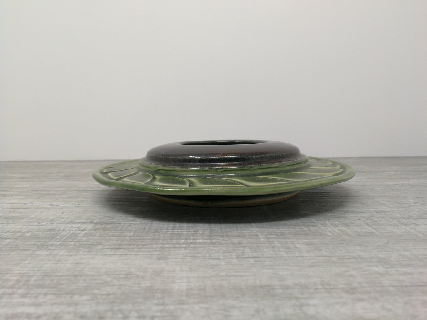 Peter Jansons | Green and Black Ikebana Flower Vase | Vintage PEI Pottery