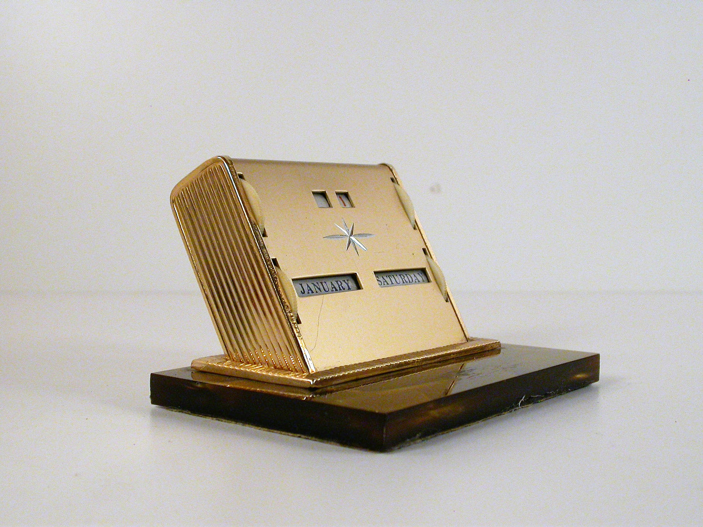 Vintage Space Age Design Perpetual Desk Calendar, Metal and Plastic Calendar