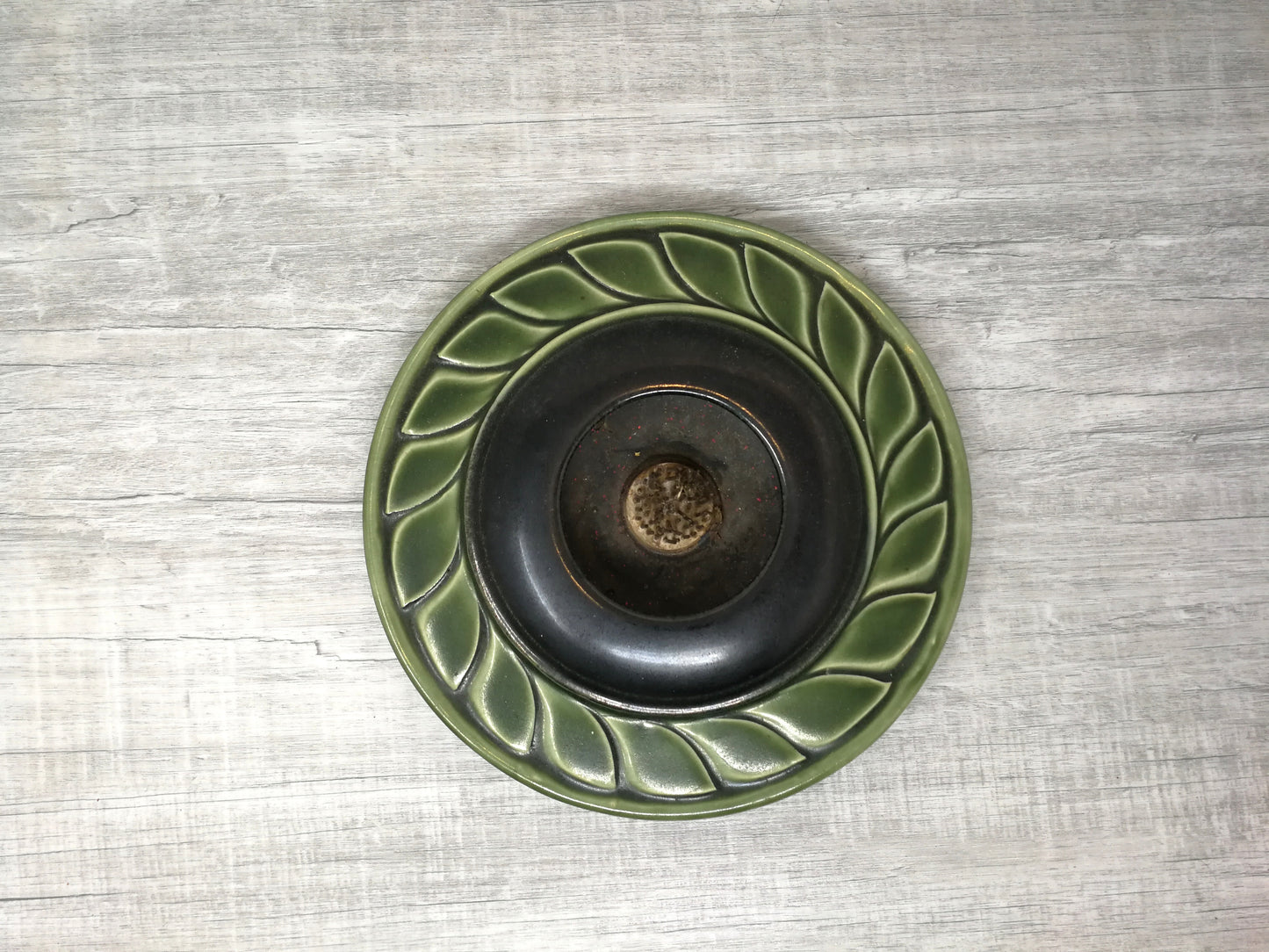 Peter Jansons | Green and Black Ikebana Flower Vase | Vintage PEI Pottery