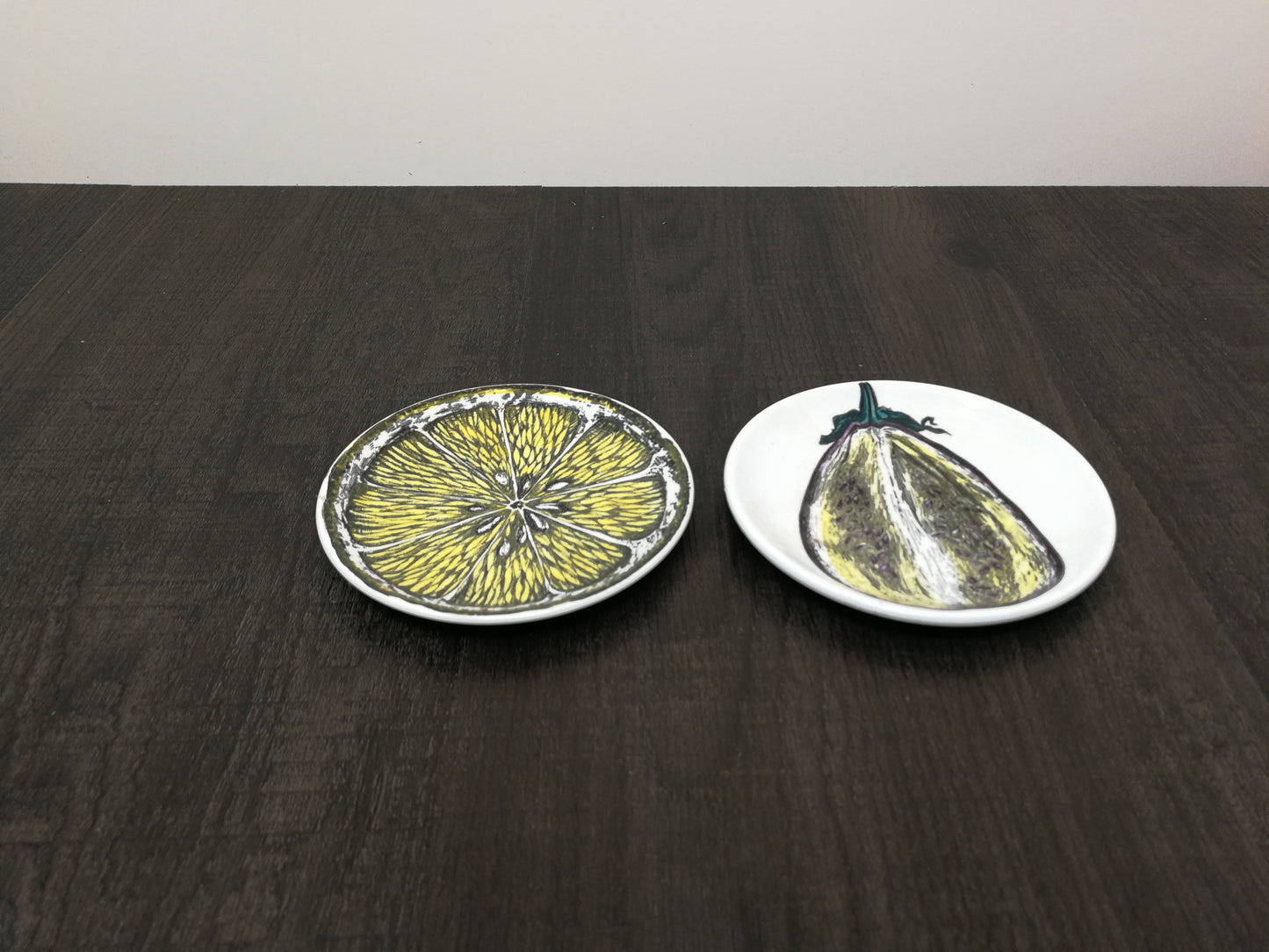 Pair of Piero Fornasetti Sezione Di Frutta 'Cut Fruit' Coaster Plates | 1960's Italian Design