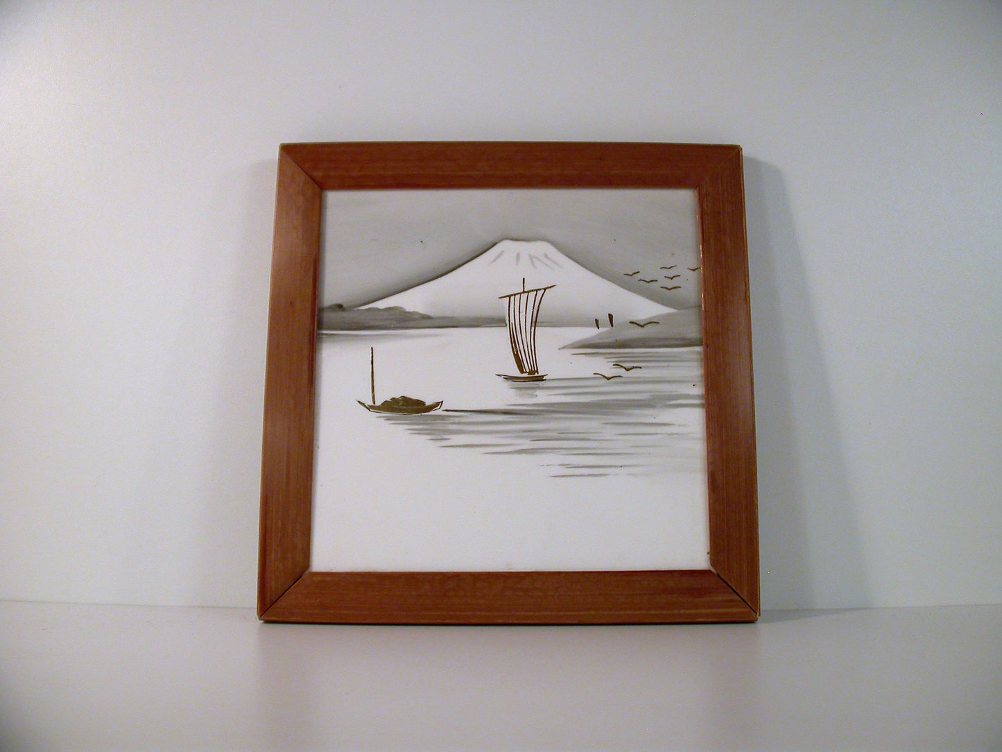 Vintage Japanes Porcelain Tile | Mount Fuji