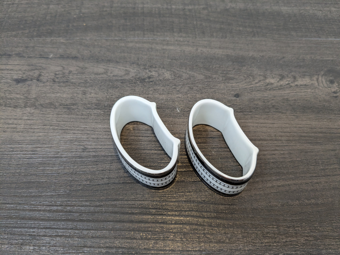 Pair of Royal Doulton Sarabande Napkin Rings | Discontinued Pattern | Neo Deco